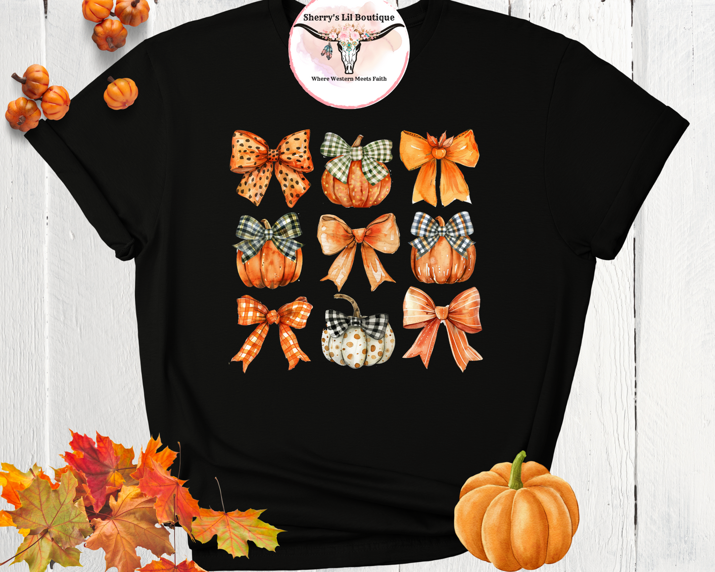 Fall Pumpkins and Bows T-Shirt / Sweater