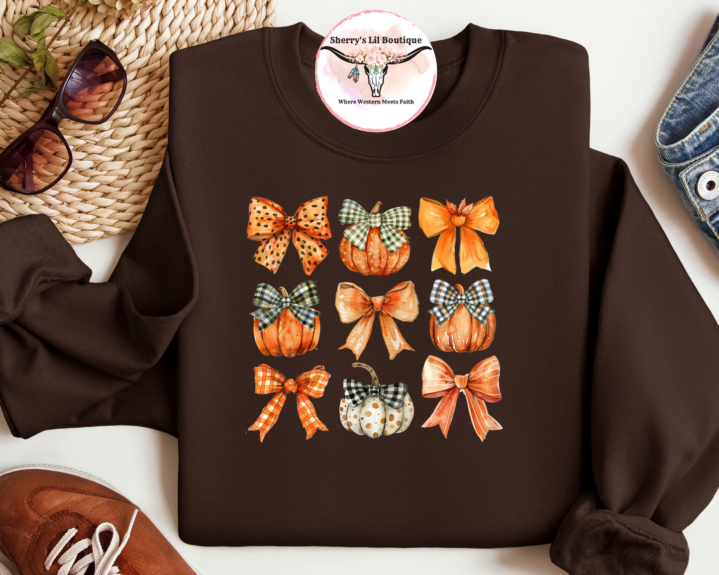 Fall Pumpkins and Bows T-Shirt / Sweater