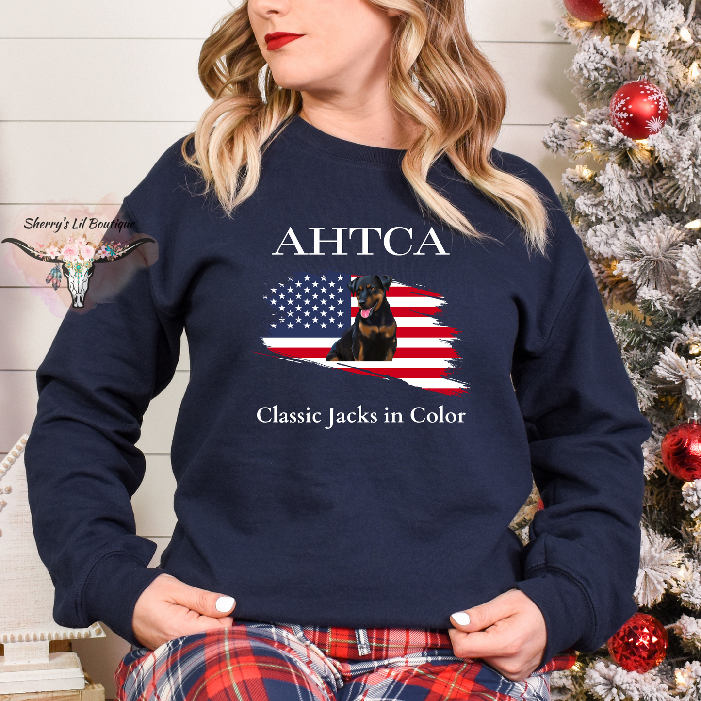 Navy Sweatshirt with AHTCA graphic design