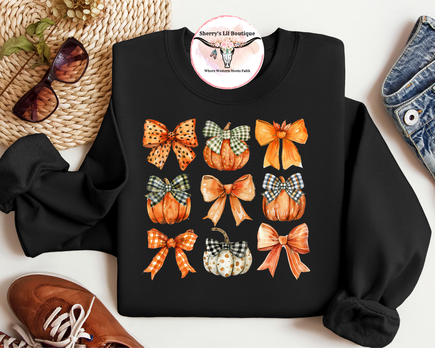 Fall Pumpkins and Bows T-Shirt / Sweater